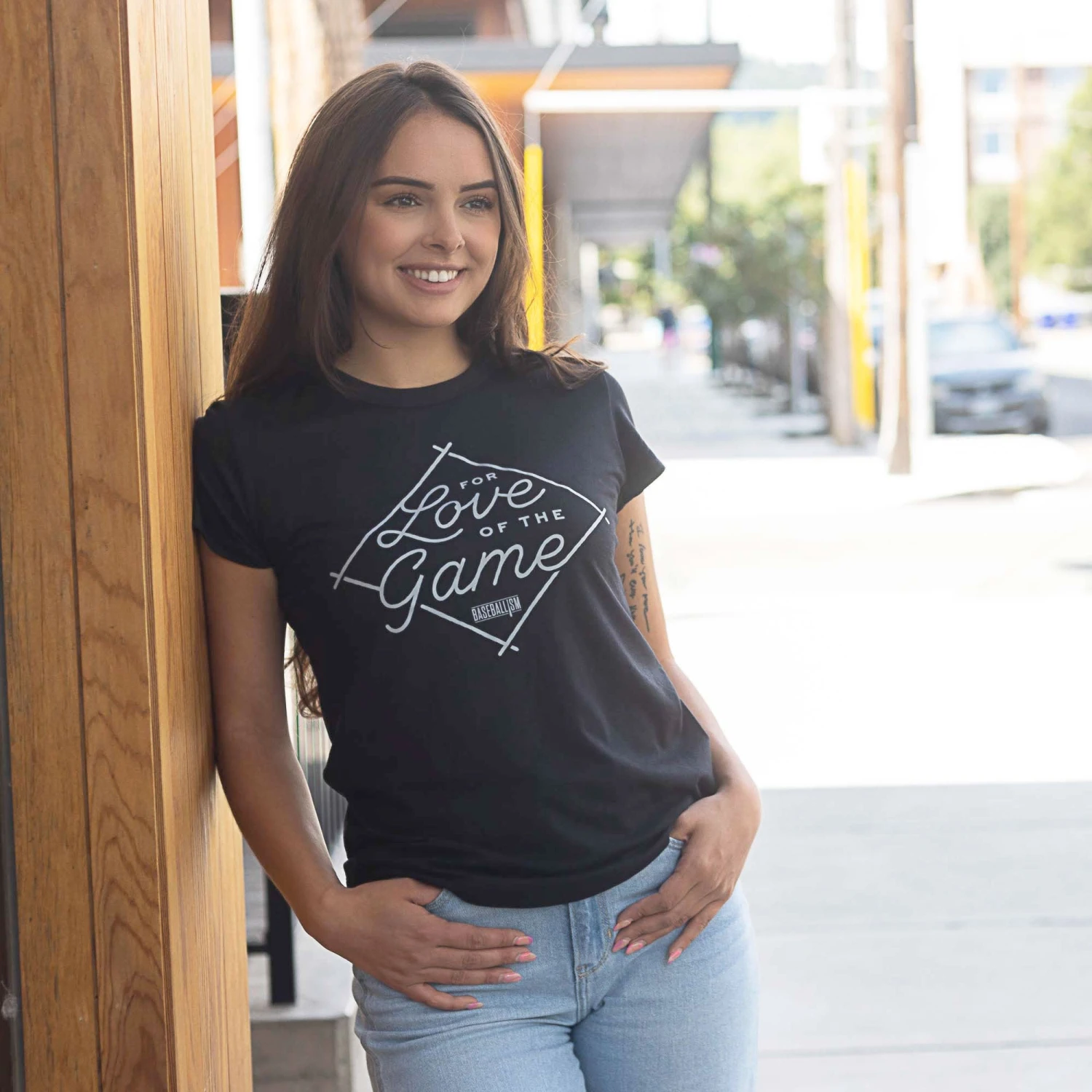 Baseballism Women's For The Love Of The Game T-Shirt - Black 2 Baseballism Women's For The Love Of The Game T-Shirt - Black - Image 2