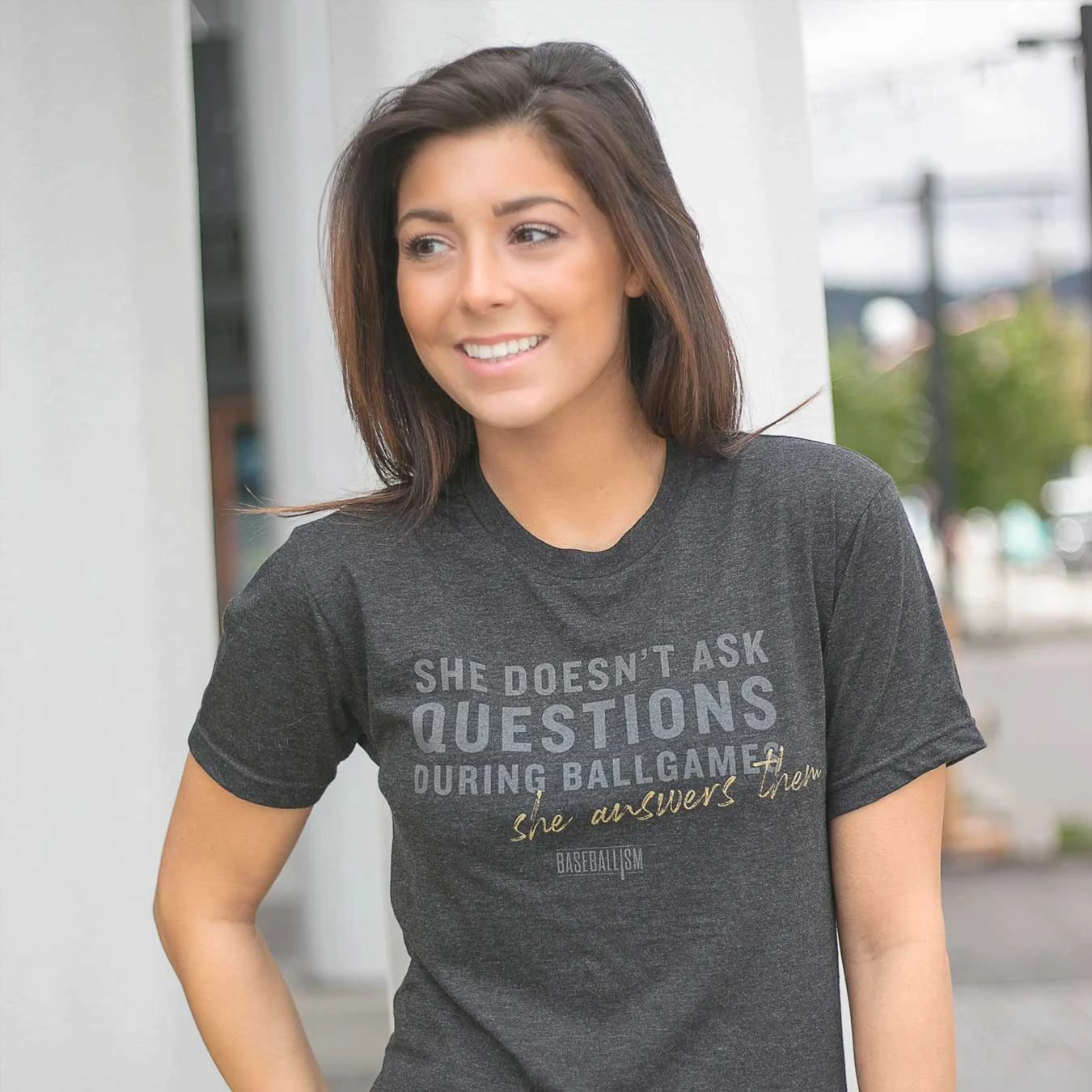 Baseballism She Answers Them Women's T-Shirt 3 Baseballism She Answers Them Women's T-Shirt - Image 3