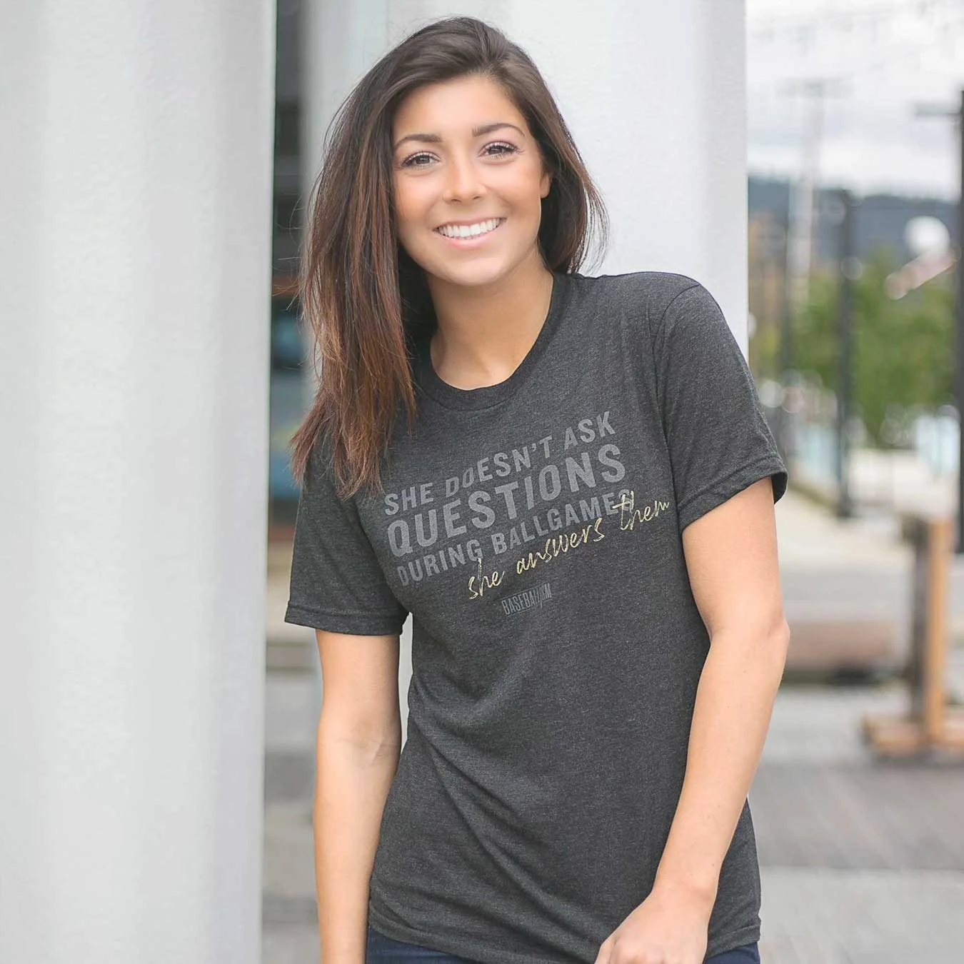 Baseballism She Answers Them Women's T-Shirt 2 Baseballism She Answers Them Women's T-Shirt - Image 2