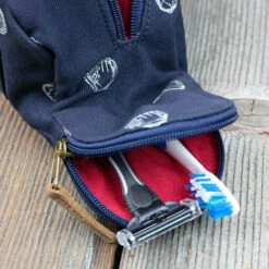 Baseballism Glove Toiletry Bag - Blue/Grey Canvas -Baseball Store 18 glovetb 4 2