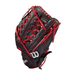 Wilson A700 Pro T-Lace Web Black/Red 12" -Baseball Store WBW100127 2 A700 12 Black Red