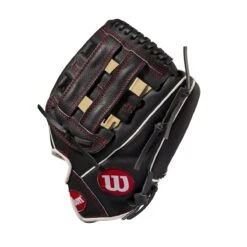 Wilson A450 Dual Post Black/Blonde/White 11" -Baseball Store WBW100172 2 A450 QF IF 11 Blonde Black