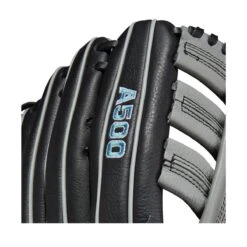 Wilson A500 Single Post Black/Grey/Tropical 12.5" -Baseball Store WBW100905 5 A500 BB 125 Boys Black Grey TropicalBlue