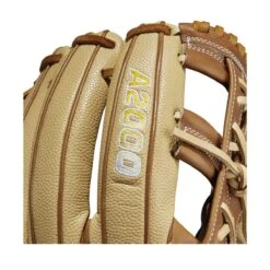 Wilson A2000 SuperSkin 1912 SaddleTan/Blonde/Yellow 12"-RHT -Baseball Store WBW100972 5 2023 A2000 IF 1912SS 12 BlondeSS SaddleTan Yellow